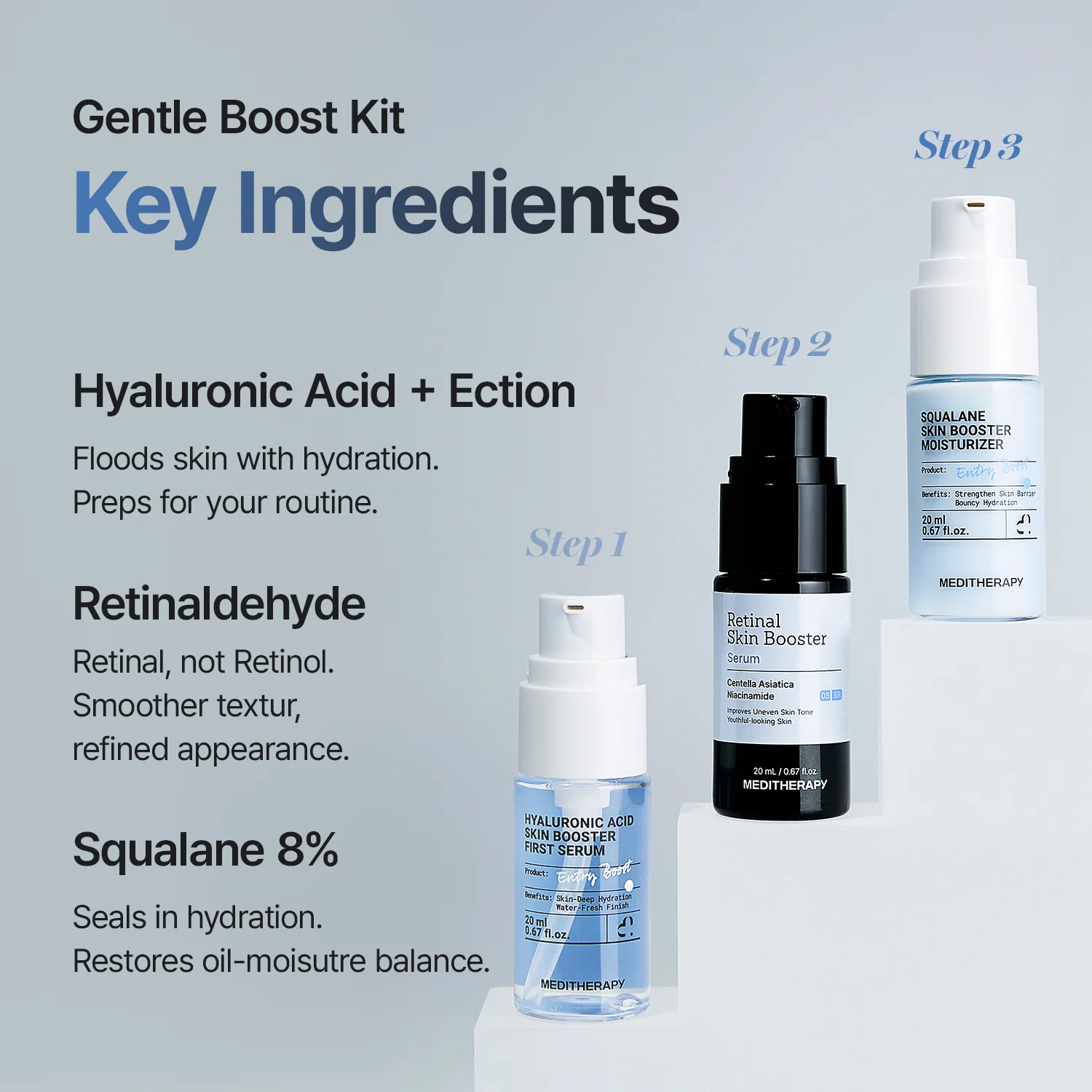 3-Step Korean Glass Skin Trio — Retinal, Hyaluronic Acid & Squalane Moisturizer - Image 7